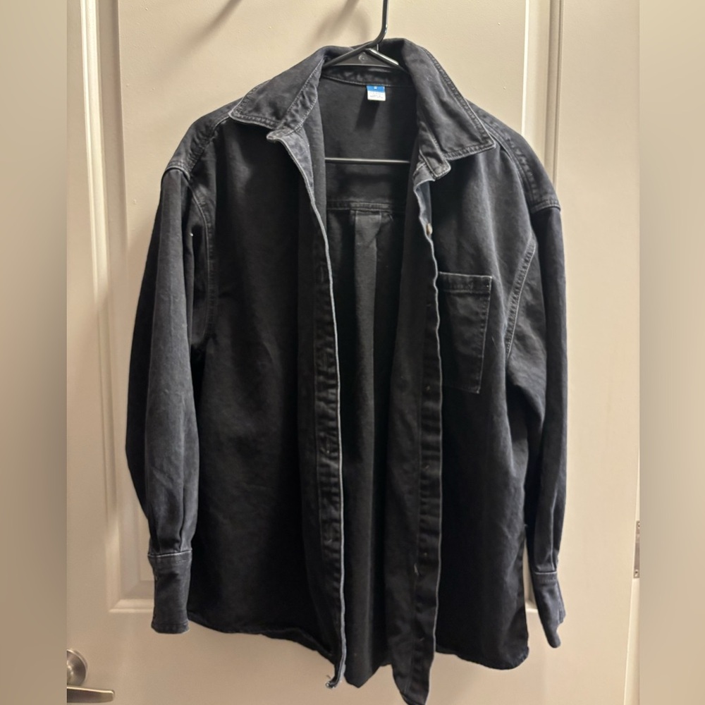 Old Navy Black Denim Oversized Shirt